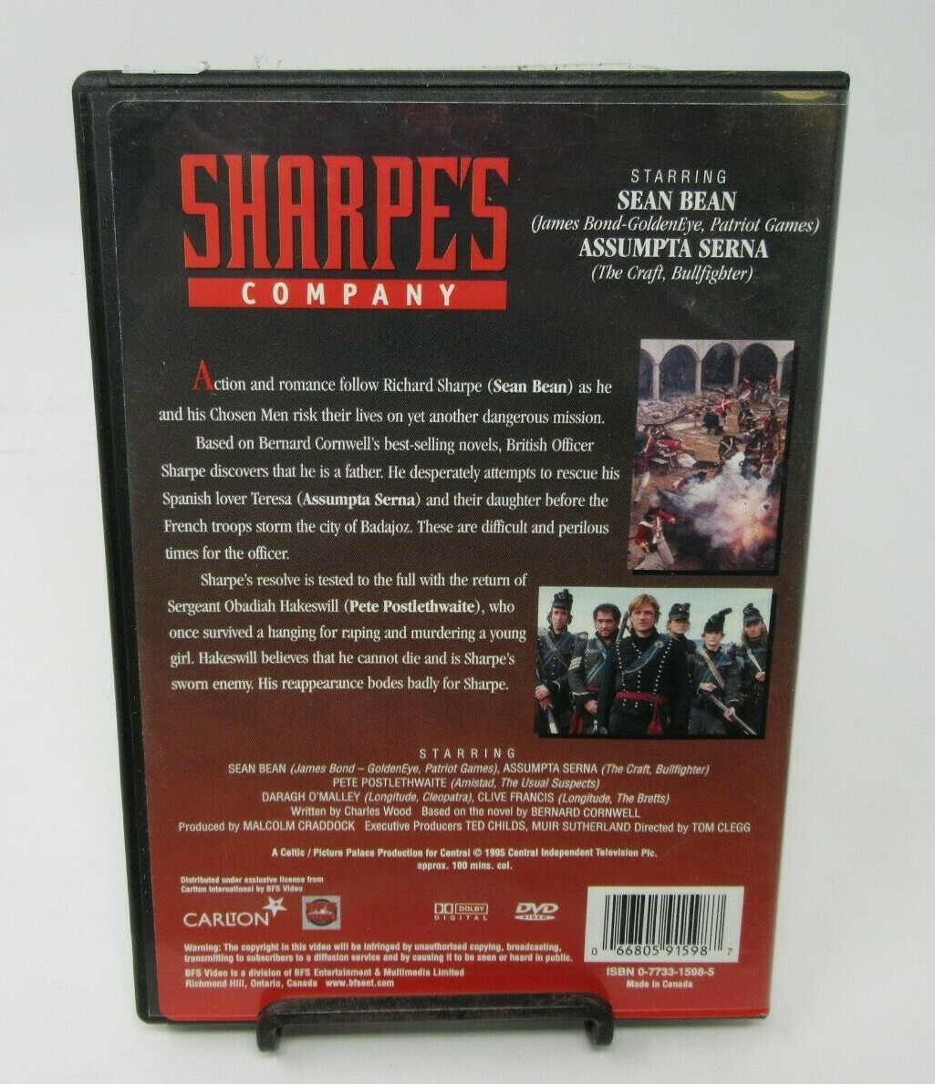 SHARPE'S COMPANY DVD MOVIE, SEAN BEAN, DARAGH O'MALLEY