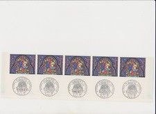 France 1492 variété 1966 sur fonds rouge et normal Bande + cachet 1er jour