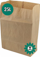 25 Litre X 10 Paper Compostable Bags Kitchen Caddy Liners - Food Waste Bin - 25L