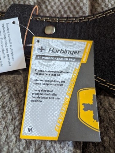 Harbinger Cintura per Sollevamento Pesi in Pelle Imbottita 4" Taglia MEDIA - Foto 7 di 7