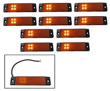 10 X 24V LED Amber Orange Outline Rear Tail Side Marker Lights Lamp Truck Lorry 