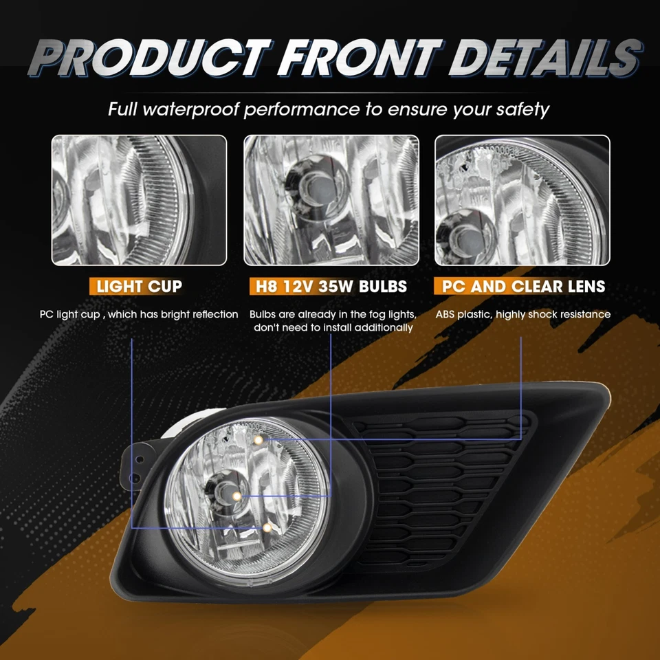 Par de luces antiniebla luces de parachoques + kit de interruptor y cableado para Dodge Charger 2011-2014 Foto 4 de 4