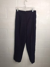 Vintage High Waisted Pleated Navy Pants Womens Size 10