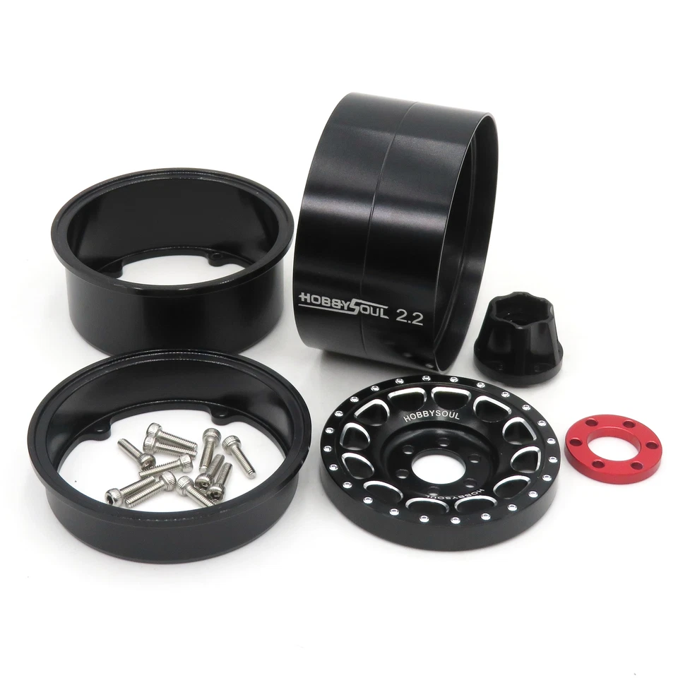 2x RC 2.2 Beadlock Räder Einstellbare 4 Offsets Felgen Für RC Mud Crawler TRX4 - Bild 2 von 4