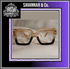 Brown to Tan Oversized Square Clear Lens Glasses Women Fashion Acc. 1pc