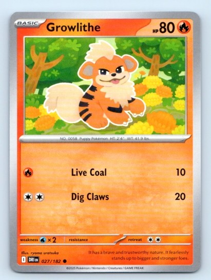 Growlithe 027/182 ~ Common English Near Mint