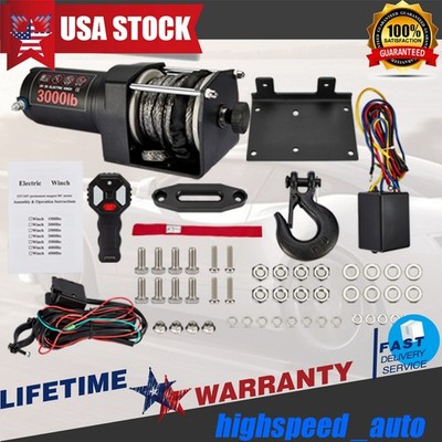 Electric Winch 12V 3000LB Wireless Remote ATV Winch Kit UTV US Stock