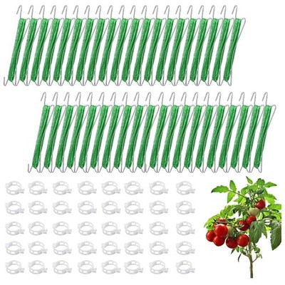 Tomatenhaken Set 40 Stück, Pflanzenclips, Seil 15m, Garten Gemüseaufhängung