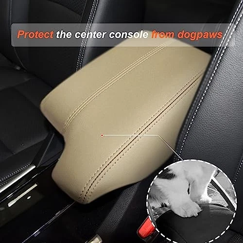 Center Console Armrest Cover for Honda Accord 2013-2017 Beige Leather Protector Foto 3 de 4