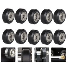  10 Pcs Small Pulley Wheel Roller Wheels V-Shape Groove Ball Bearings
