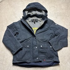 Kids Barbour BEDALE Waxed Cotton Jacket Navy Blue With Hood Size 4