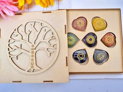 7 Chakra Kristallsteine Set Reiki Chakra Kristall Set Heilstein mit Box