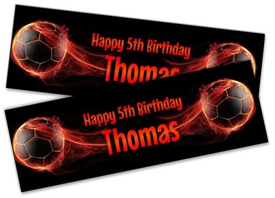 Personalised Football Birthday Banner Any Name Age Team - Custom Kids Party 312