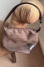 Borsa donna Emporio Armani marrone tessuto e pelle usata buone condizioni