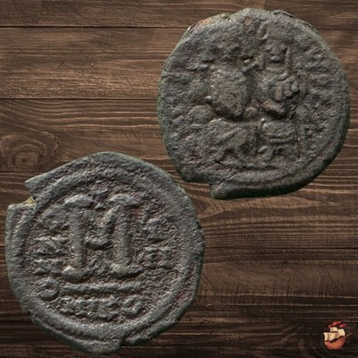 Byzantine Empire -- Justin II Follis coin -- Nicomedia (Sear 369) RY 8 #T493