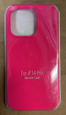 Silicone Rubber Phone Case For Apple iPhone 14 Pro Hot Pink Soft Back Cover