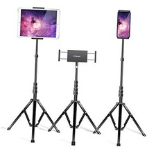 Aluminum iPad Stand Tripod, 65'' Adjustable Tablet Tripod Holder, 360 Degree