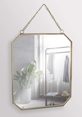 GreyZouq rechteckiger Spiegel mit goldfarbenem Metallrahmen 25 cm x 19 cm 25 L x 19 B cm, 