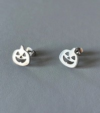 Stud Earrings Pumpkin Jack O'Lantern 316L Stainless steel hypoallergenic