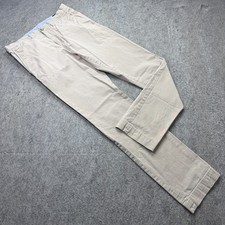 Polo Ralph Lauren Pants Men 32 x 32 Beige Flat Front Stretch Slim Fit Chino