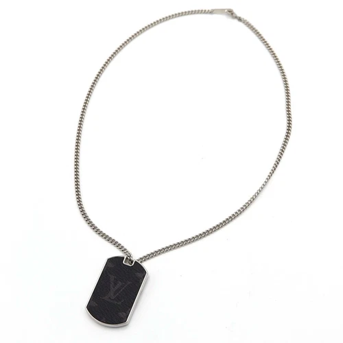 LOUIS VUITTON（LV） LOUIS VUITTON Collana Ciondolo M63640 Collier Placca Monogramma Eclissi 37 4 g