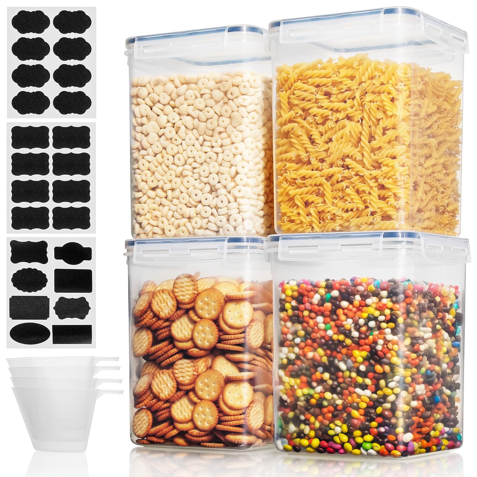 Cozary 5,2L Contenitori Ermetici per Alimenti con Coperchio, Set da 4, Cont BN2z