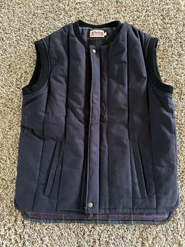 Manresa Clothing Beacon Vest Cotton Flannel Lined Navy Mens Size Small Vintage - Bild 2 von 5