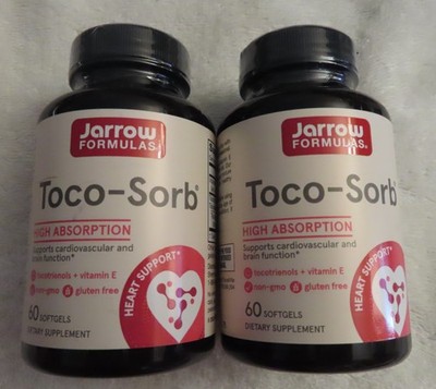 SALE 2 BOTTLES Jarrow Formulas Toco-Sorb Cardiovascular Health 60 Softgels each