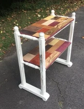 Vintage Bookcase Project, Quilt Wall Hanger Rack,with two Exotic Wood shelves