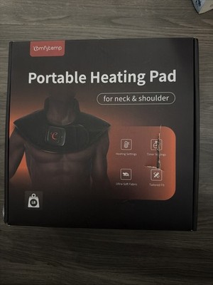 NEW Comfytemp Portable Weighted Heating Pad for Neck & Shoulder, Black Open Box