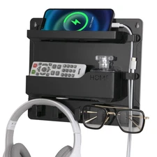 JUMEIHUI Wall Mount Shelf Organizer, Adhesive Bedside Shelf Accessories with ...