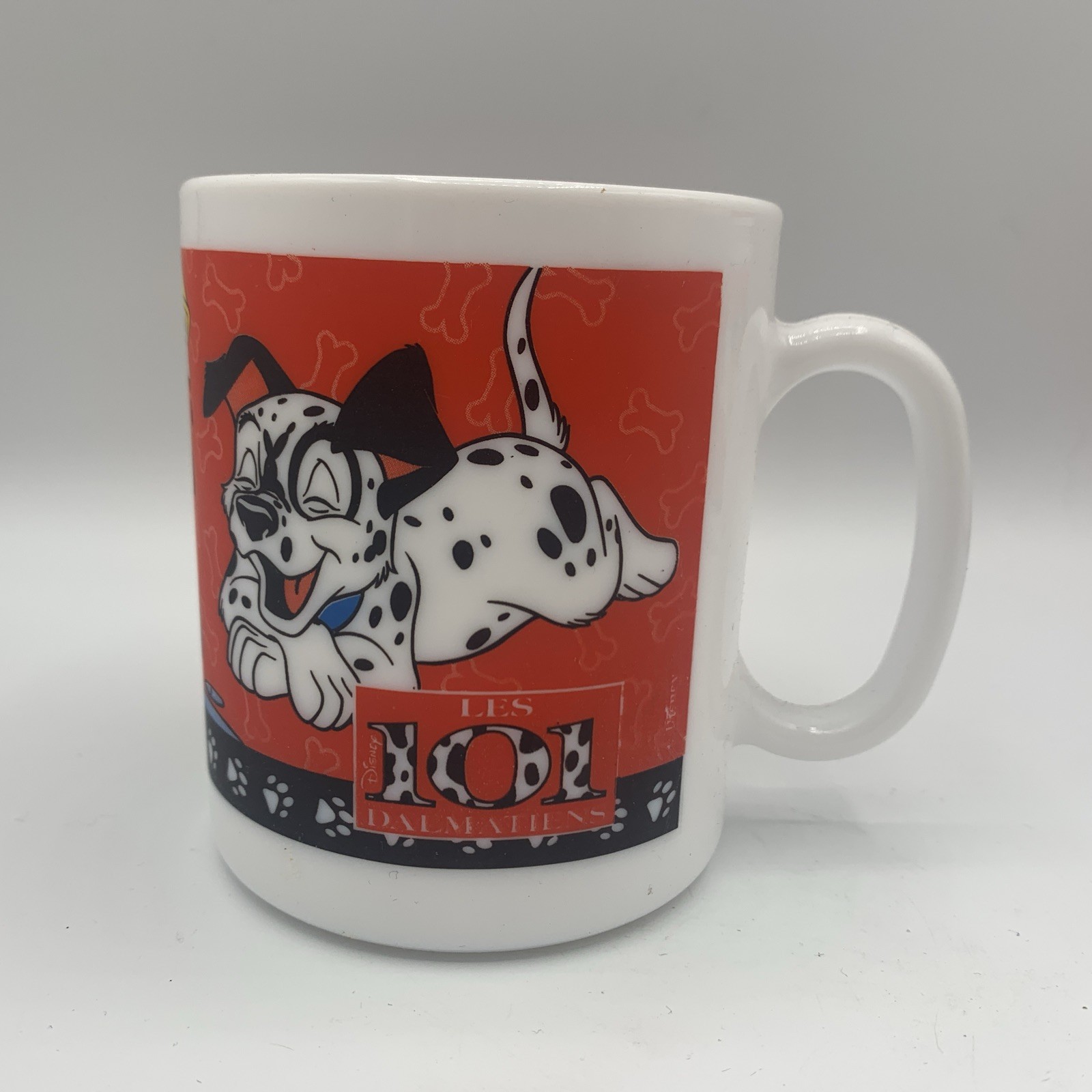Vintage Arcopal Disney Milk Glass 101 Dalmatians Mug Les 101 Dalmatiens Retro