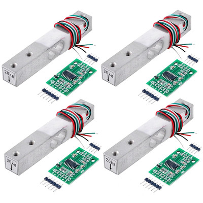 4sets Load Cell Load Cells kit Weight Sensor +HX711 A/D Amplifier Module Weighin