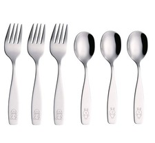 ANNOVA Silverware 6 Pieces Children's Safe Flatware Set Stainless Steel - 3 x...