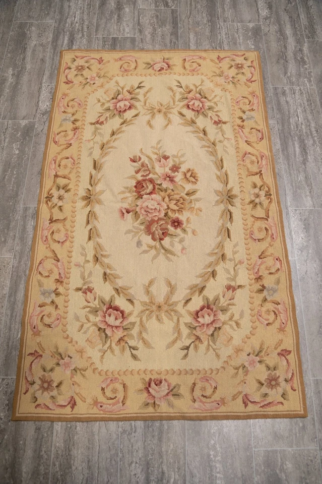 Alfombra francesa de punta de aguja Aubusson 3,0 x 5,0 #F-4010 Foto 2 de 4