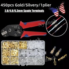 450X Assortment Spade Male Female Terminals Electrical Wire Crimp Connectors kit