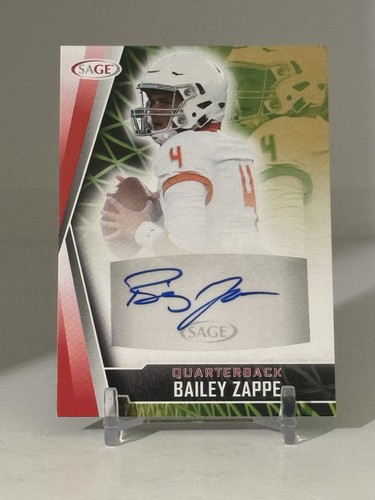 Bailey Zappe Rookie Auto 2022 SAGE BLUE Auto A-BZ Patriots C292