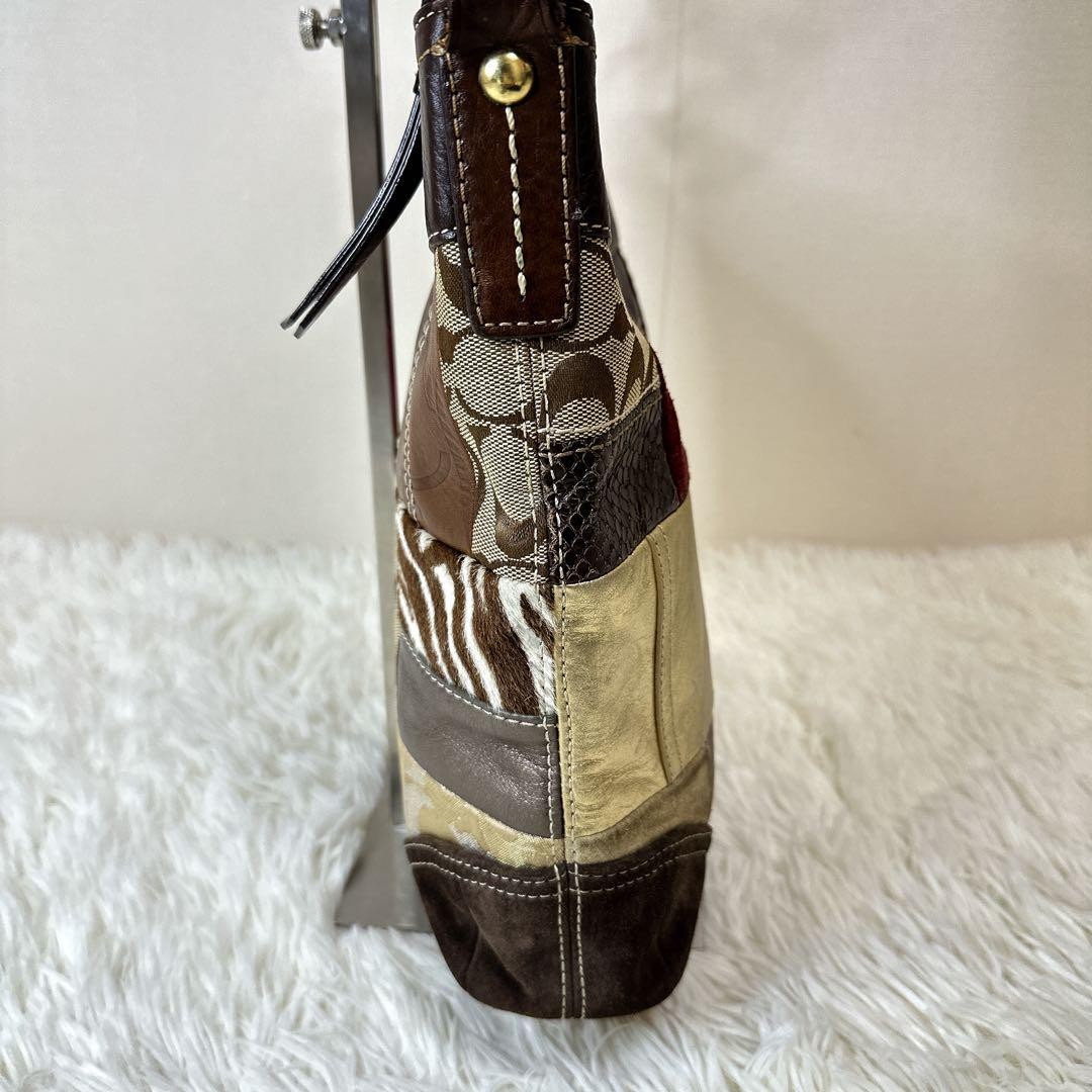 COACH Harako Leopard Patchwork Shoulder Bag Multi… - image 18