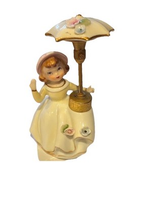 Collectable Devilbiss Umbrella Girl Porcelain Perfume Bottle (Chip) Flaw) Floral