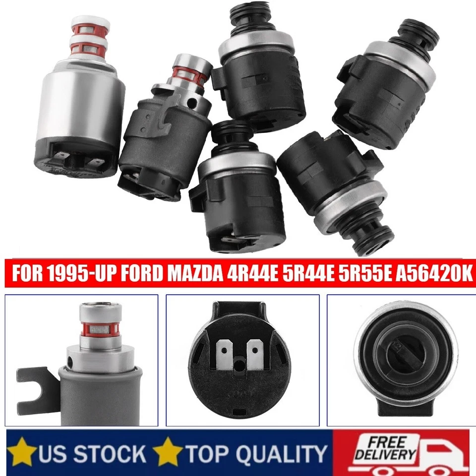 Kit de solenoide de cambio de transmisión de 6 piezas 5R55E 4R44E para Ford Ranger Explorer Mazda Foto 2 de 4