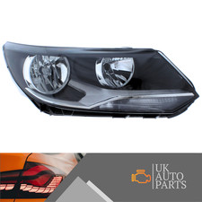Volkswagen Tiguan Headlight Mk1 2011-2016 Black Headlamp Drivers Side Right