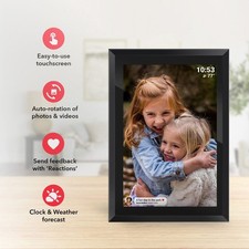 PHUNKEETREE 10.1" Digital Picture  Video Frame 16GB 20,000 PHOTOS/VIDEOS -BLACK