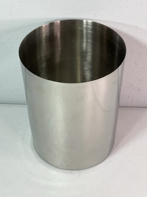ELTON Polished Stainless Steel Trash Can. #612-496. Sz: 10  Tall - 8  Diameter. 