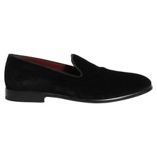 Dolce & Gabbana Black Velvet Loafers Men's Formal Dress Slip On EU 41 / US 8