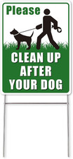 - No Dog Poop Signs for Yard, 12" X 9", Double Sided Clean up after Your Dog Sig