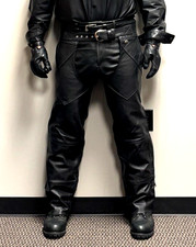 Harley Davidson USA-made Black Leather Chaps Men's Size Medium