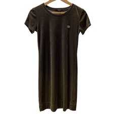 Gucci Womens Short Sleeve Velour Dress XS Brown Gradient Fashion Stylish Used