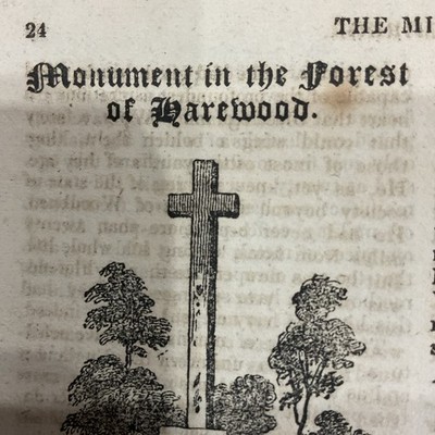 Antiker Druck 1827 - HAMPSHIRE - DEAD MAN s PLACK Forest of Harewood King EDGAR