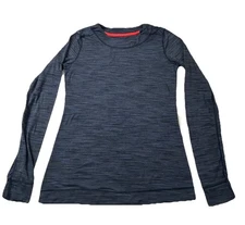 Cuddl Duds FlexFit Top Womens Medium Blue Performance Long Sleeve Thumb Holes