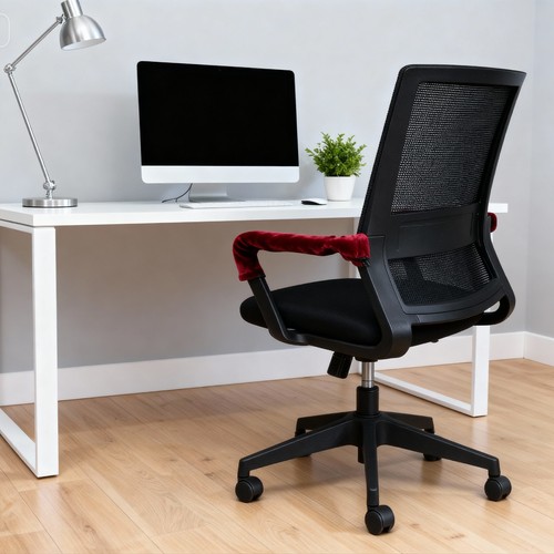2Pcs Office Chair Armrest Covers Protectors with Zipper, White - Afbeelding 6 van 6